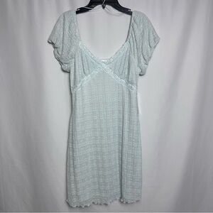 Kirious Los Angeles Light Blue Lace Puff Sleeve Mini Dress Feminine Medium NWT